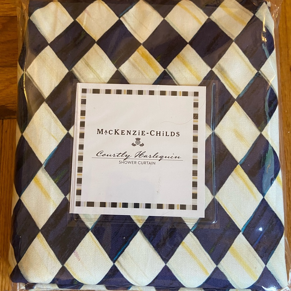 MACKENZIE-CHILDS ROYAL COURTLY SHOWER CURTAIN. NEW. 100% COTTON. 72”x72”